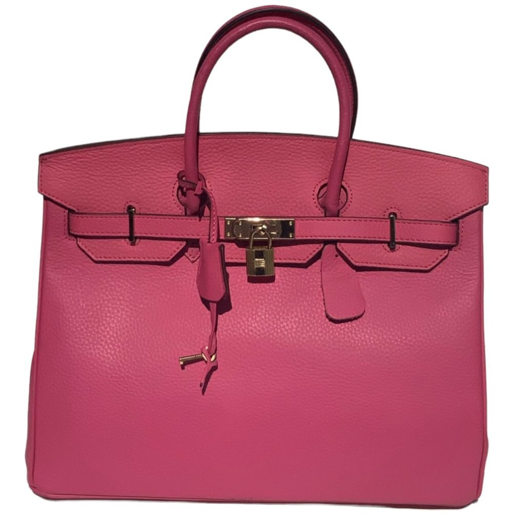 Large pink "birkin" styled purse